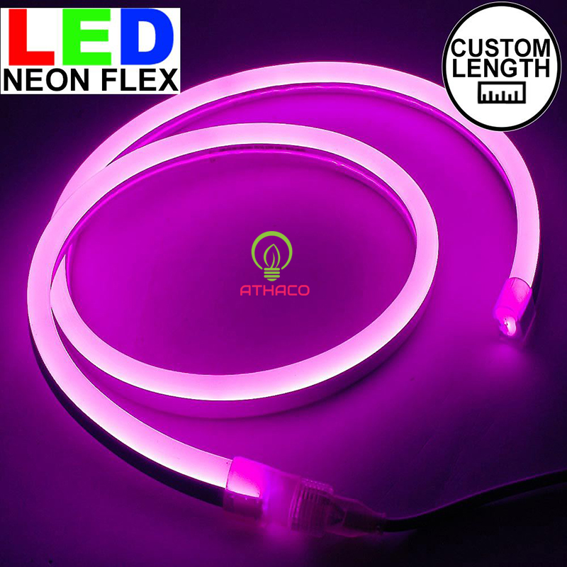 Đèn led dây neon 220v cuộn 100m màu hồng 