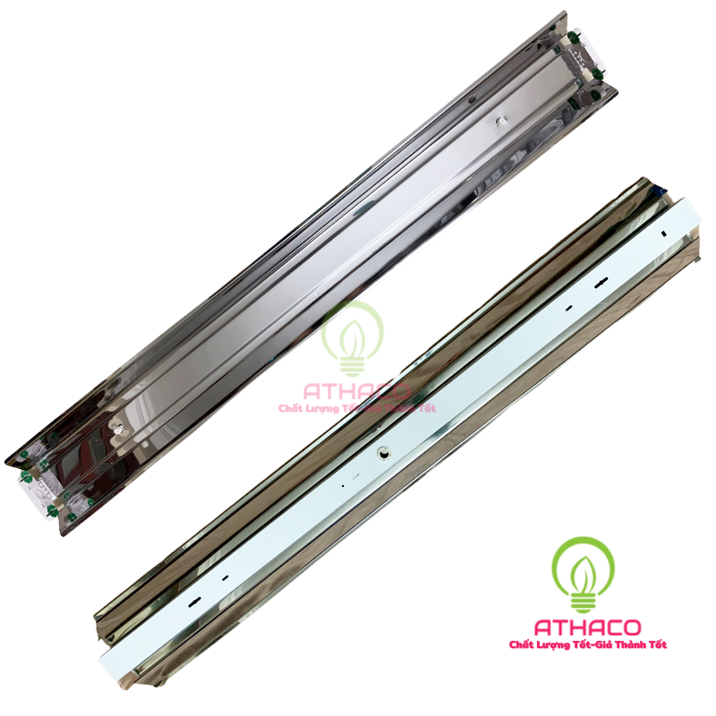 Máng đèn 1M2 đôi chóa Inox Led T8 Máng đèn 1M2 đôi chóa Inox Led T8