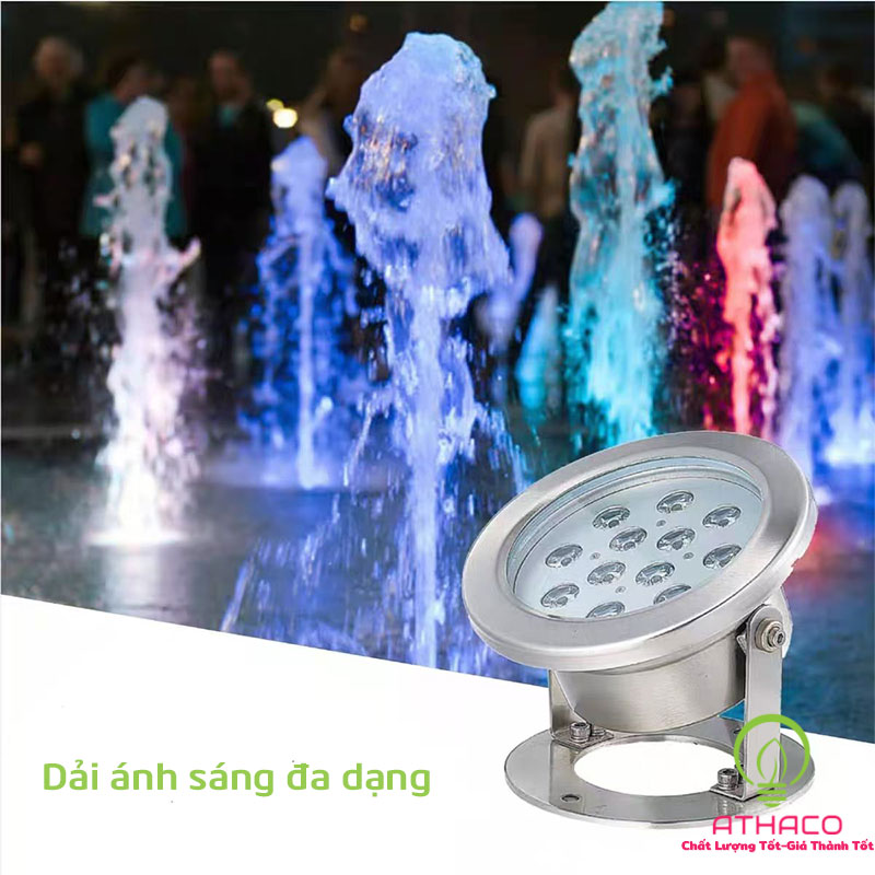 Đèn LED âm nước đế ngồi, đổi màu RGB mẫu mới - 3W/36W đèn led âm nước đế ngồi