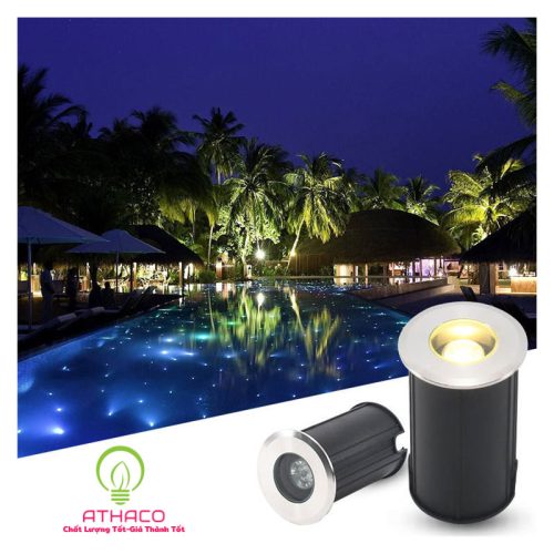 đèn led âm sàn inox bể bơi