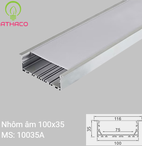 Đèn LED thanh nhôm âm trần 10035A